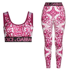 Dolce & Gabbana Pink and White Patterned Set
